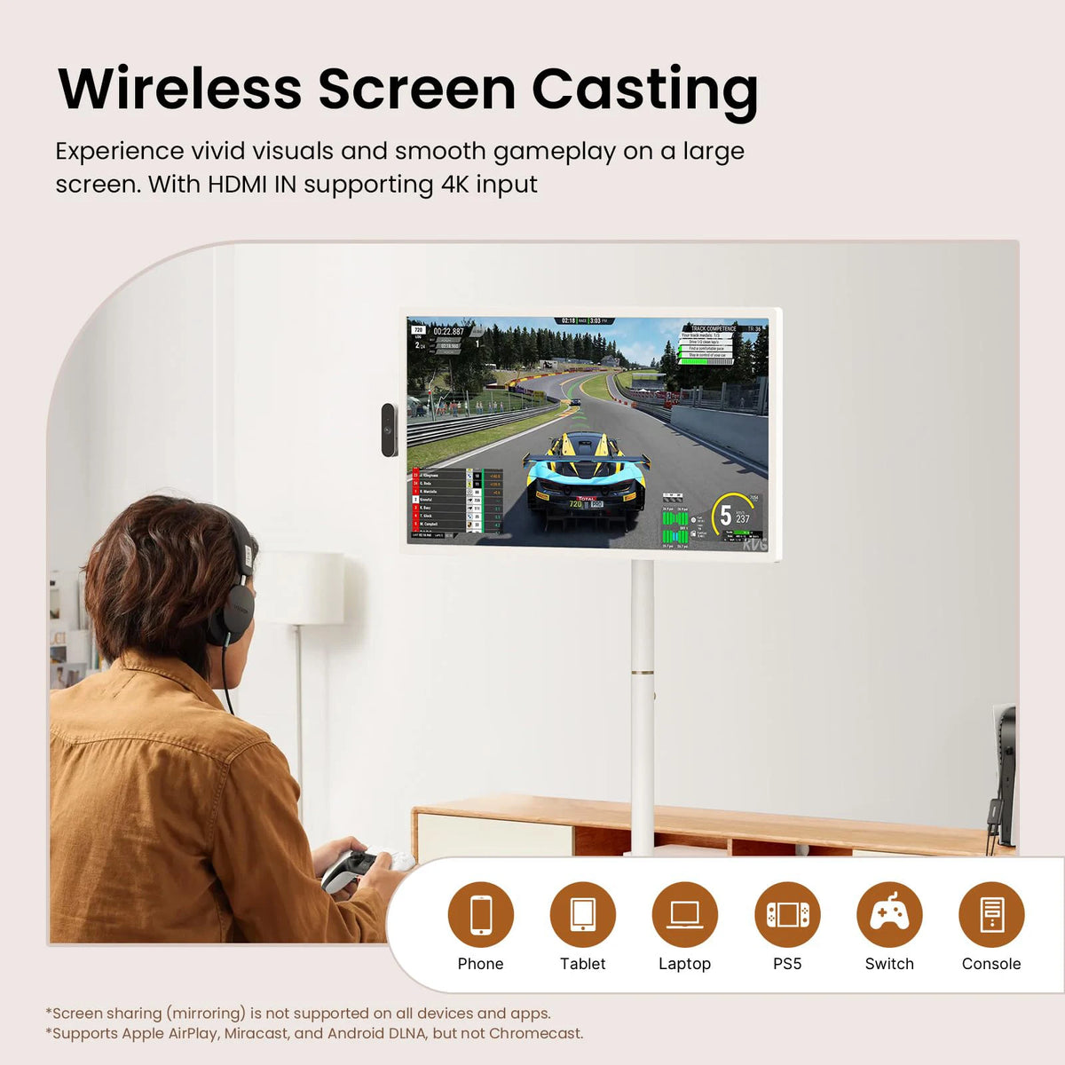 32 Inch Rotatable Smart Portable Tv with Android 12, Magnetic  Lcd Display on Wheels, Advertising Screen for Home