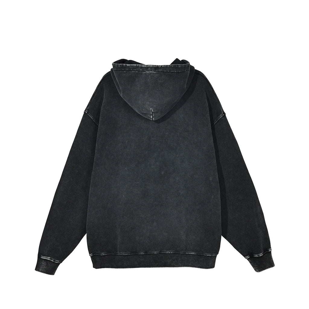Men Streetwear Hip Hop Oversize Washed Hoodie Sweatshirt Custom Vintage Hoodie