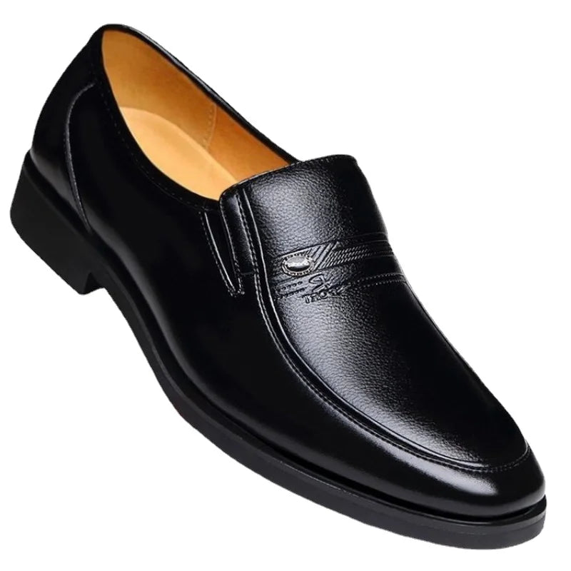 Leather Men Formal Shoes Luxury Brand 2026 Men's Loafers Dress Moccasins Breathable Slip on Black Driving Shoes Plus Size 38-44