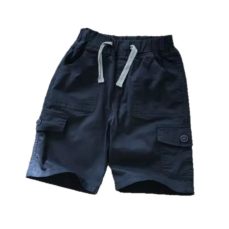 2026 New Summer Teenage Short Boys Pants 3-14 Years Old Big Pocket Trousers For Kids Children Birthday Present