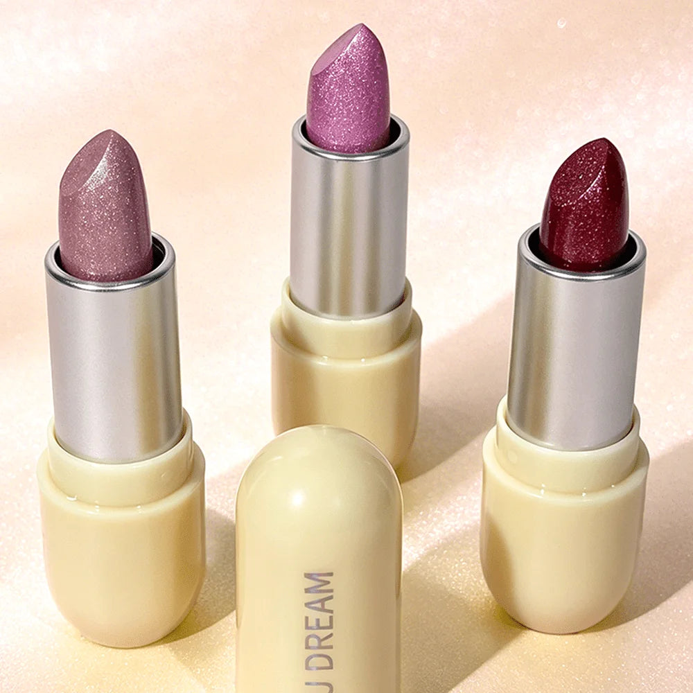 Shimmer Metallic Lipstick High Pigment Sparkling Bold Lip Color Long Lasting Waterproof Party Makeup