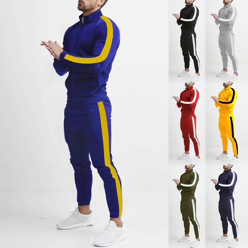 Europe America Autumn and Winter New Casual Men's Sports Suit Casual Suit Hooded Sports Men's