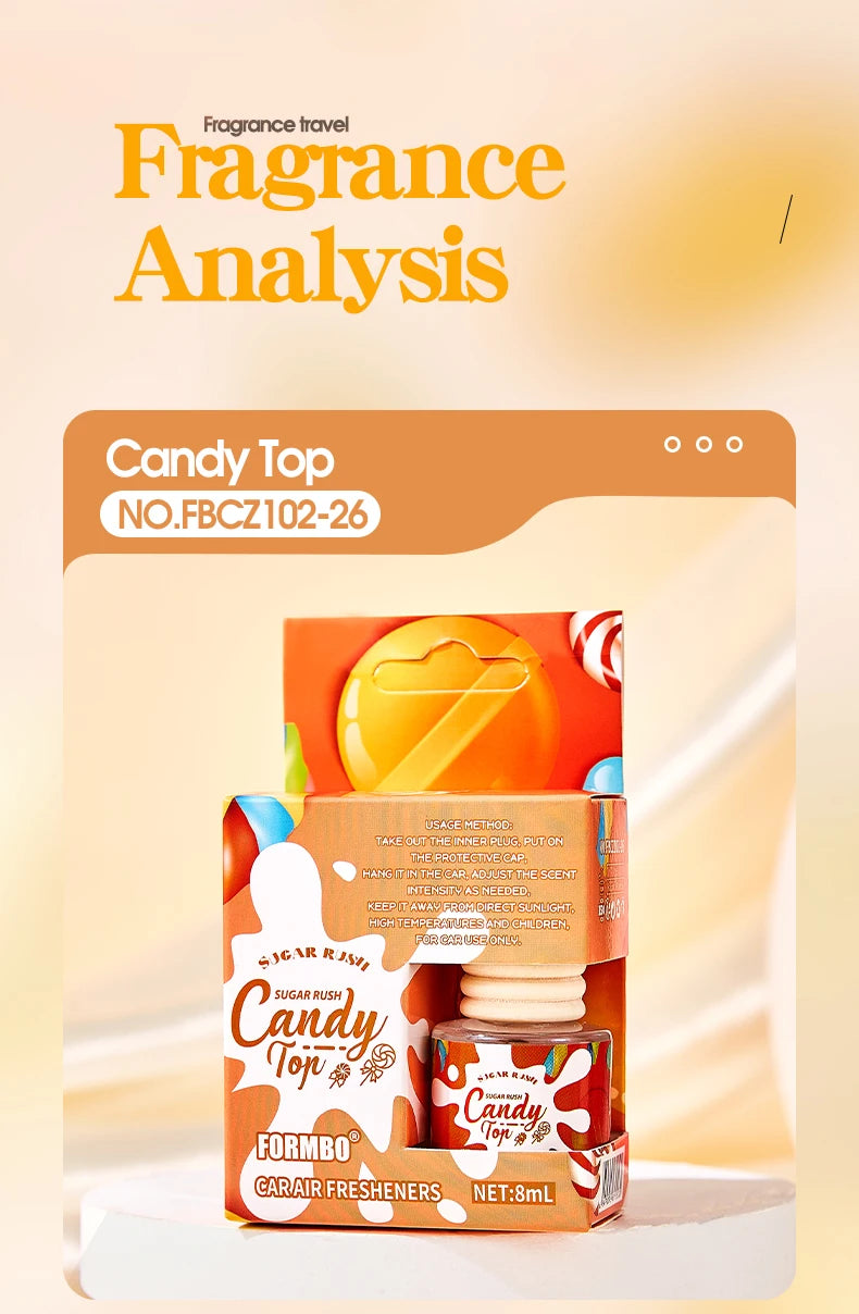 Car Air Freshener Hanging Perfume Bottle Cookies & Cream Cherry Luxe Dreamy Treats Scent Auto Rearview Mirror Pendant Deodorant