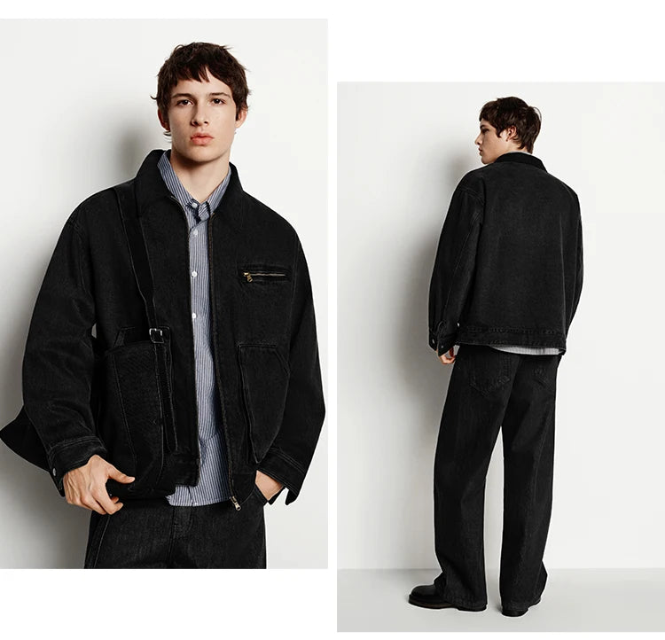 Semir Denim Jacket Men Vintage Detroit Style Workwear Pure Cotton Casual Outdoor Coat 2025 Autumn Winter Fashion