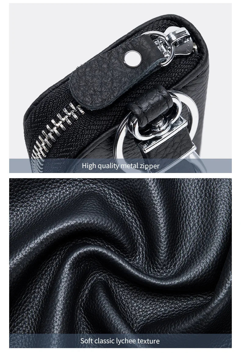 Key Case Multifunctional Zipper Men's Household Key Case Universal Car Keybag Women Leather Organizer Keychain Wallet 10 Color