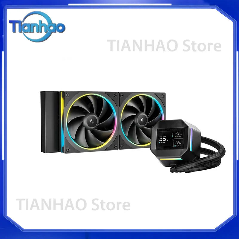 DEEPCOOL LM240 BlackWater-Cooled Radiator PWM Speed Control Water Pump with ARGB Fan for Computer Case