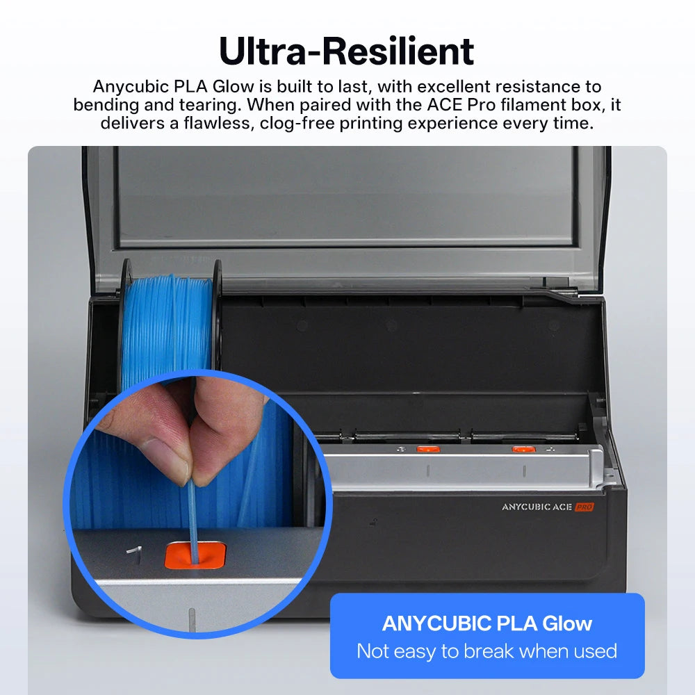 ANYCUBIC Glow Filament 3D Printer Luminescent PLA Glow in The Dark ECO-friendly Luminescent Materials for Kobra S1 Kobra X