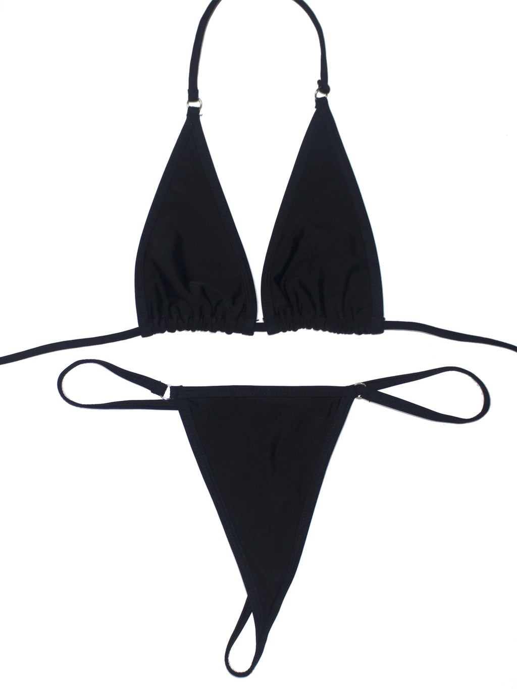 Women's Sexy Backless Triangle Bikini Set 2-Piece Strap Micro Swimsuit with Bottom for Summer Pool Parties And Beach Vacations