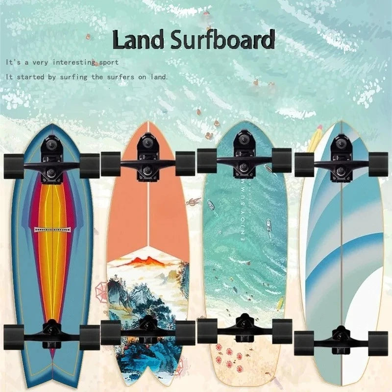 82cm Professional S7 P7 Carver Surf Land Skateboard Highly Smooth Maple Professional Land Surfboard Big Fish Board