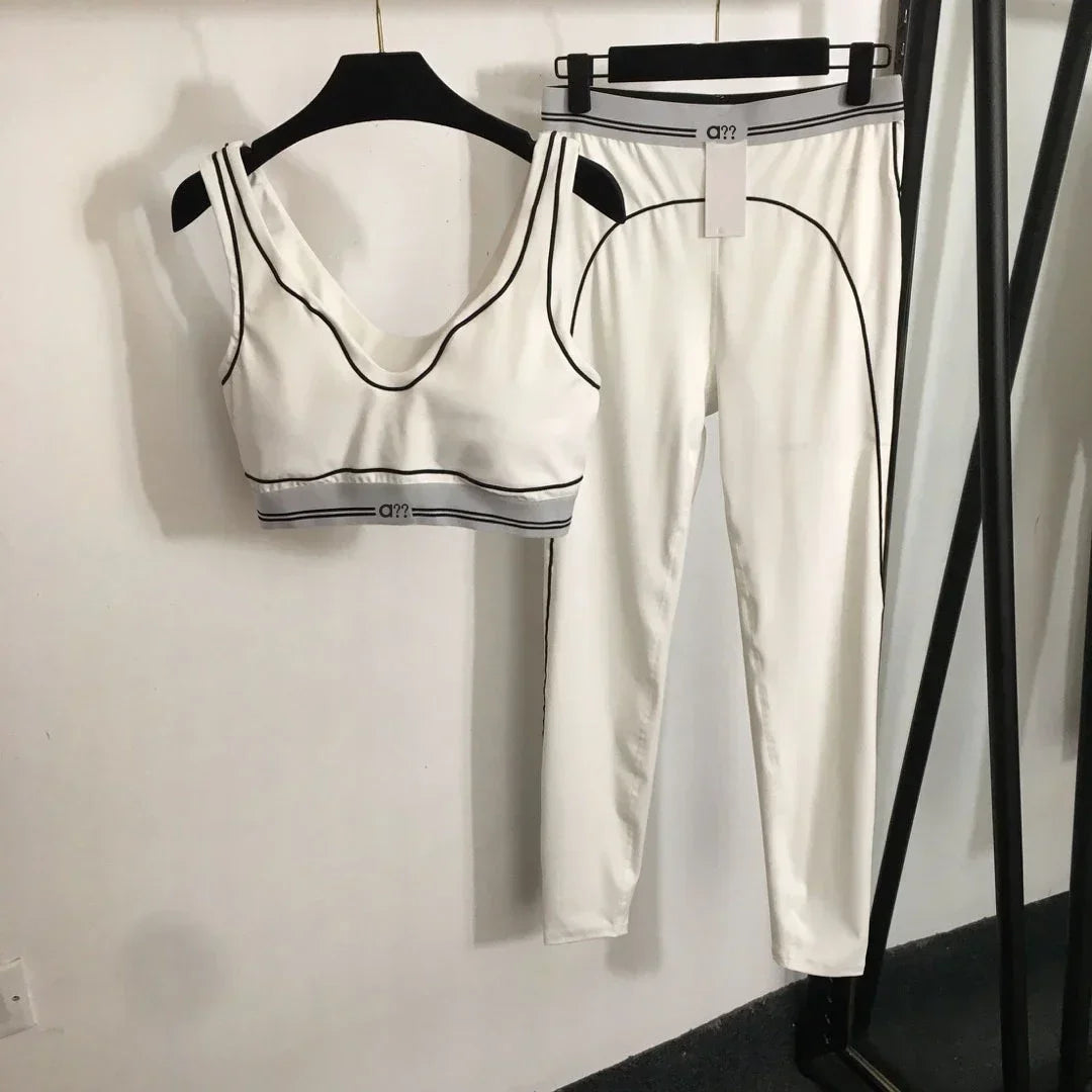 2026 Summer New Yoga Sports Suit Sling Vest Elastic Small Foot Leggings