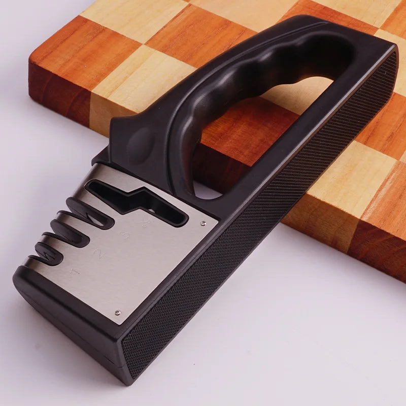 Kitchen Knife Sharpener 4 Segment Multifunctional Sharpening Tool Non-slip Portable Knife Sharpening Kitchen Gadgets Accessories