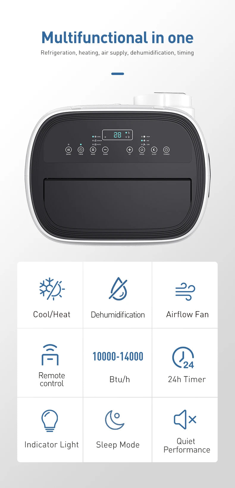 Mobile Air Conditioner, Single-cooled, Small Vertical, Household Portable