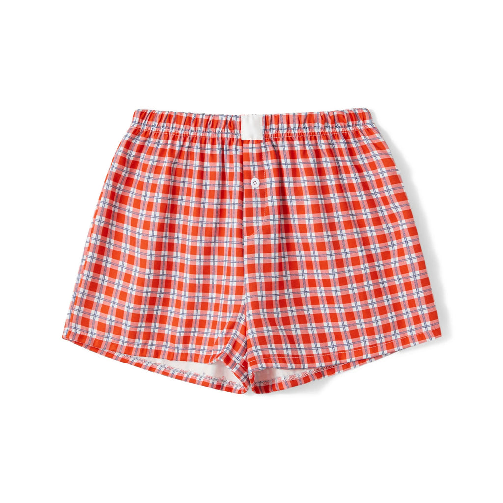 hirigin Women Y2k Gingham Boxer Shorts Stripes Button Elastic Waist Boxers Cute Mini Bloomers Plaid Loose Fit Boy Shorts