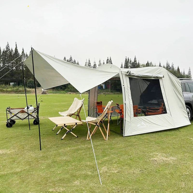 Outdoor SUV Car Camping tent Portable Waterproof Tent 3-4 people Dome Extension tent Sunshade Tunnel style tent,Large tent.