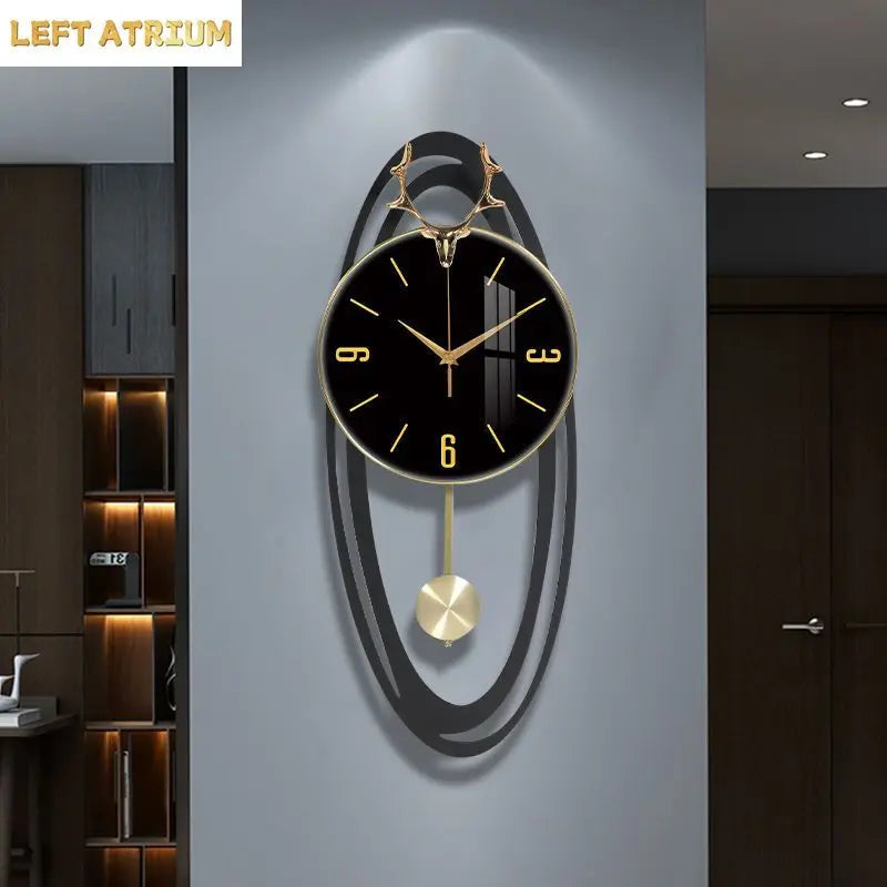 Creative trend  home fashion wall hanging clock Modern simple light luxury living room atmosphere hanging clock wall decoration