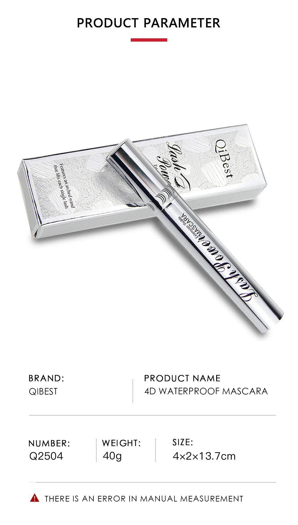 QIBEST 4D Silk Fiber Eyelash Mascara Waterproof Black Mascara For Eyelash Extension Thick Lift Lengthening Lasting Makeup Rimel