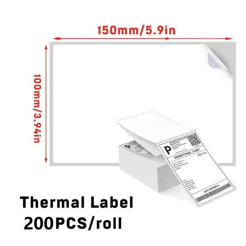 500/350/200 Sheet 4"x6" Thermal Label Paper 100x150mm Adhesive Sticker For Thermal Shipping Labels DHL UPS Express Barcode Label