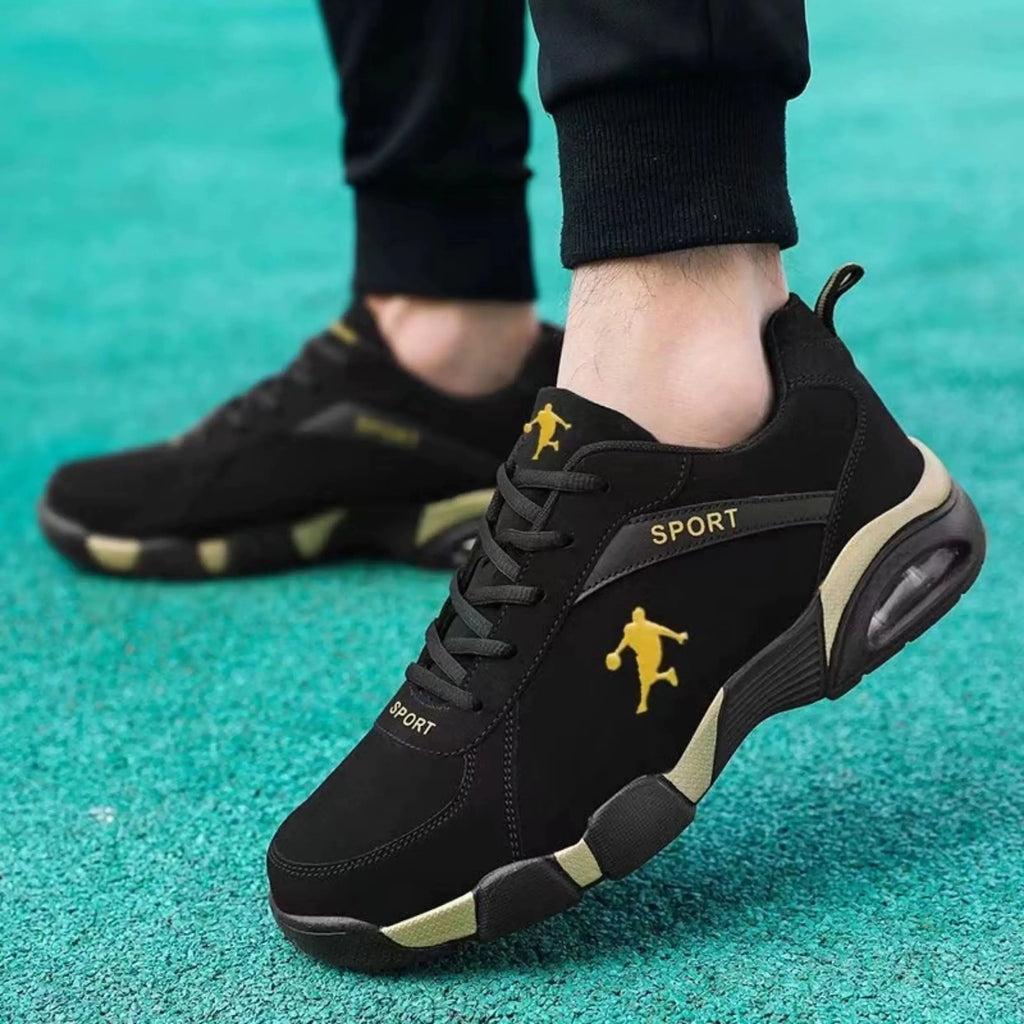 Comfortable Fashionable Men's Running Shoes Spring Outdoor Anti-slip Travel Sneakers Breathable Mesh Inner Synthetic Leather