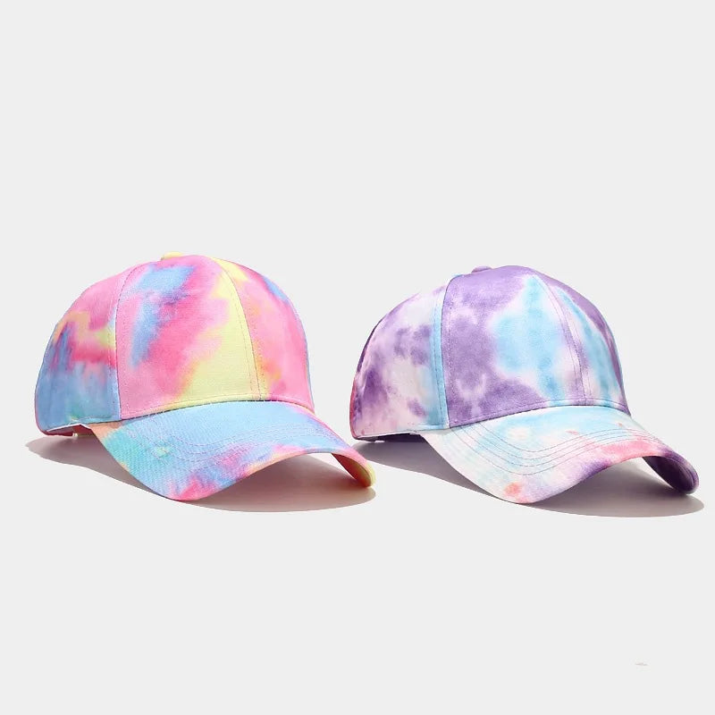 New Fashion Colorful Tie-dye Baseball Cap Spring Men's and Women's Trend Lovers Hat Outdoor Sports Adjustable Sun Graffiti Bones