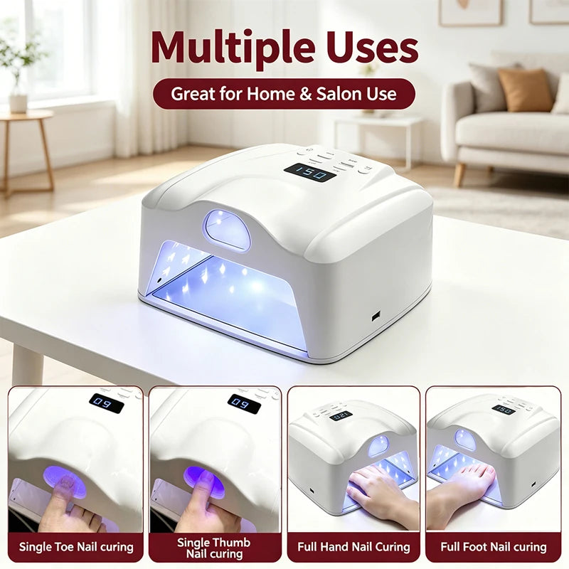 Dual Use Nail Lamp Cordless Manicure Dryer Wireless UV Light 78LEDs Fast Nail Gel Curing Smart Auto Sensor With Single Thumb Nai