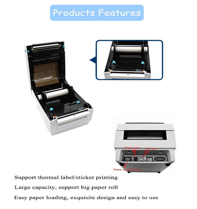 110mm Thermal Shipping Adhesive Label Printer for Small Business Wireless Bluetooth Sticker Printing Machine
