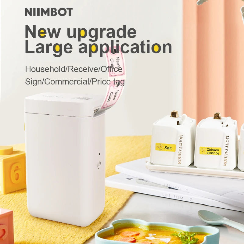 Niimbot D101 Thermal Label Printer Wireless Pocket Barcode Maker Inkless 10-25mm Width Mobile Sticker Printer for Office Home