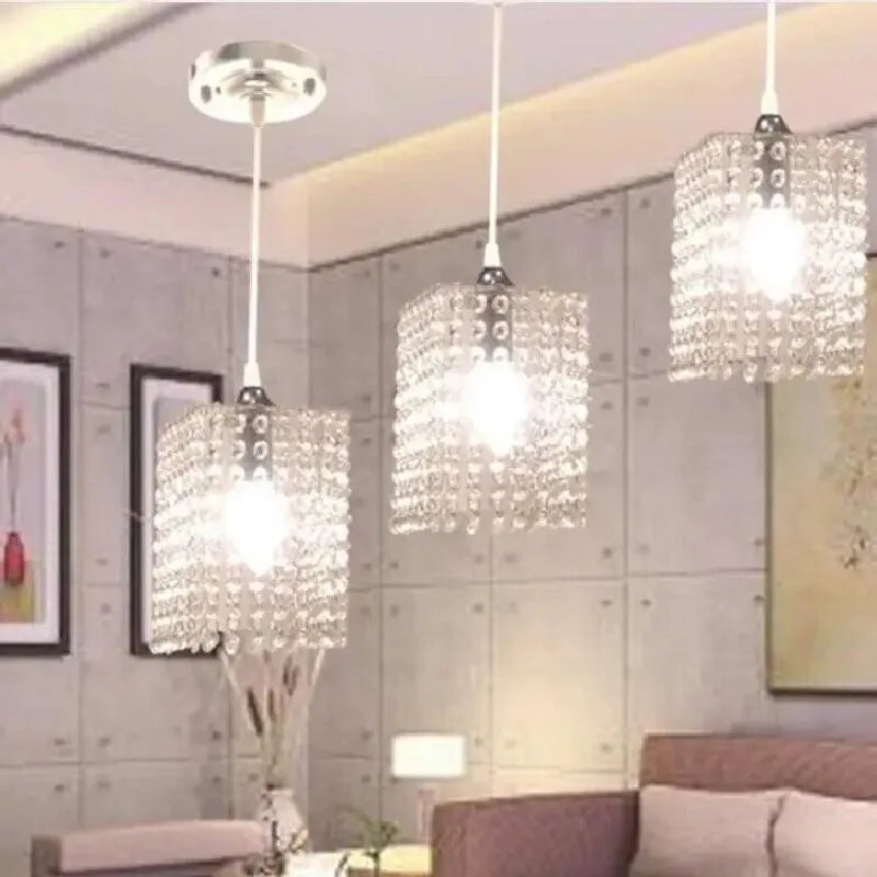 Modern simple iron crystal chandelier led lamp high quality LED lighting crystal chandeliers led E27 lustre pendant/droplight