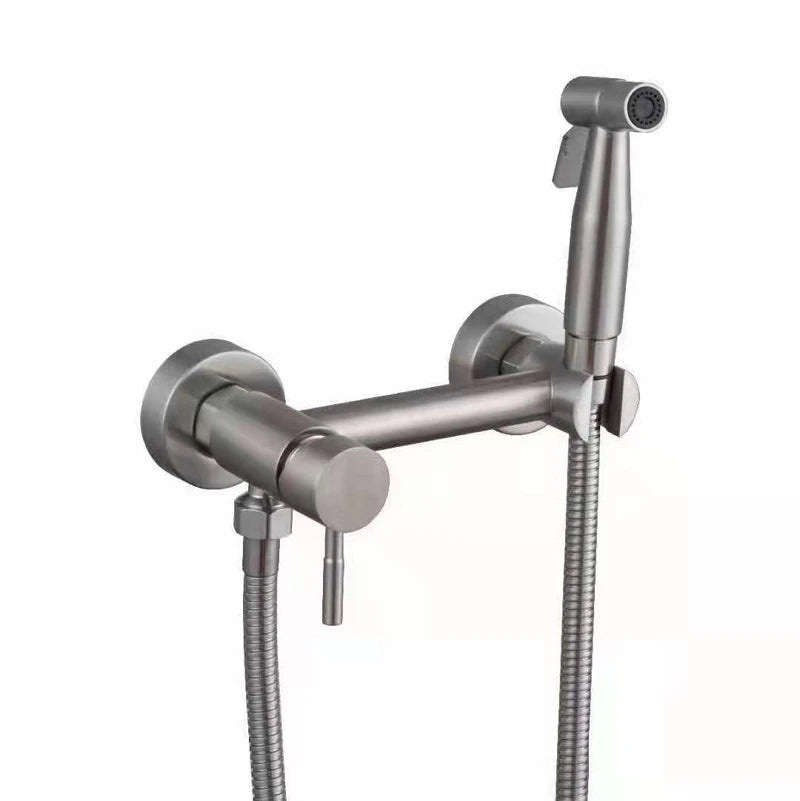 Stainless Steel Bidet Faucet Hygienic Shower Bidet Sprayer Single Handle Bathroom Shattaf Hot Cold Water Mixer Toilet Gun Set