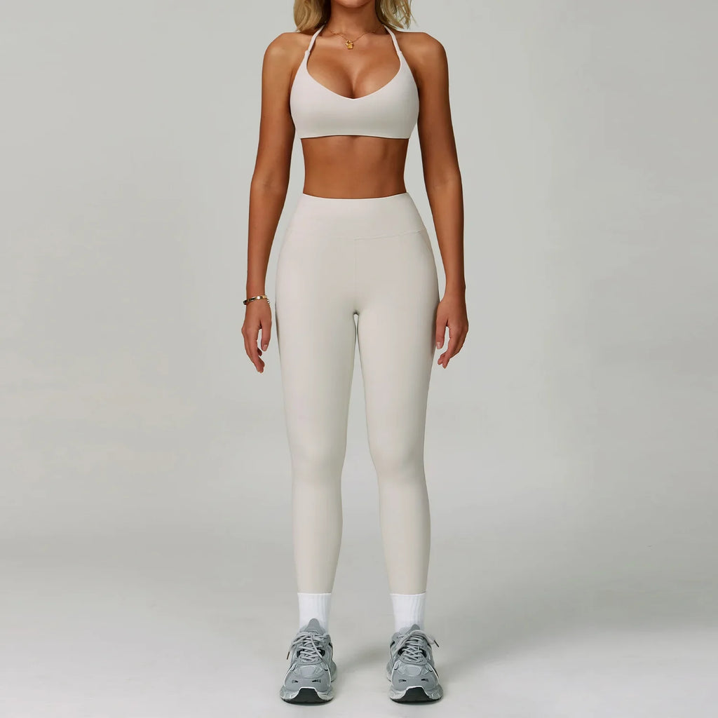 2Pcs Sets Women's Tracksuit Fitness Clothes Yoga Sets Sportswear Workout Bra High Waist Leggings Set Gym Clothing Sports Suits