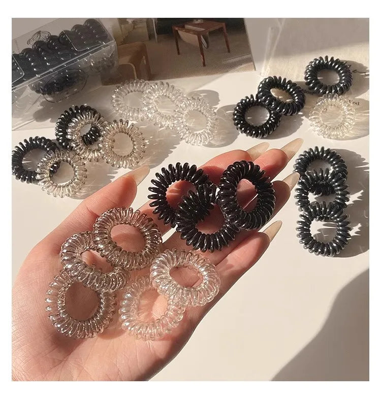 High Grade Gradient Telephone Cable Hairband Feminine Temperament No Harm High Elasticity Durable Rubber Band Hair Rope
