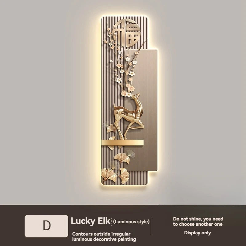 Light Luxury Entrance, Led Lights Decorative Paintings Home Decor Attracting Wealth Reindeer Living Room Corridor Mural Lights