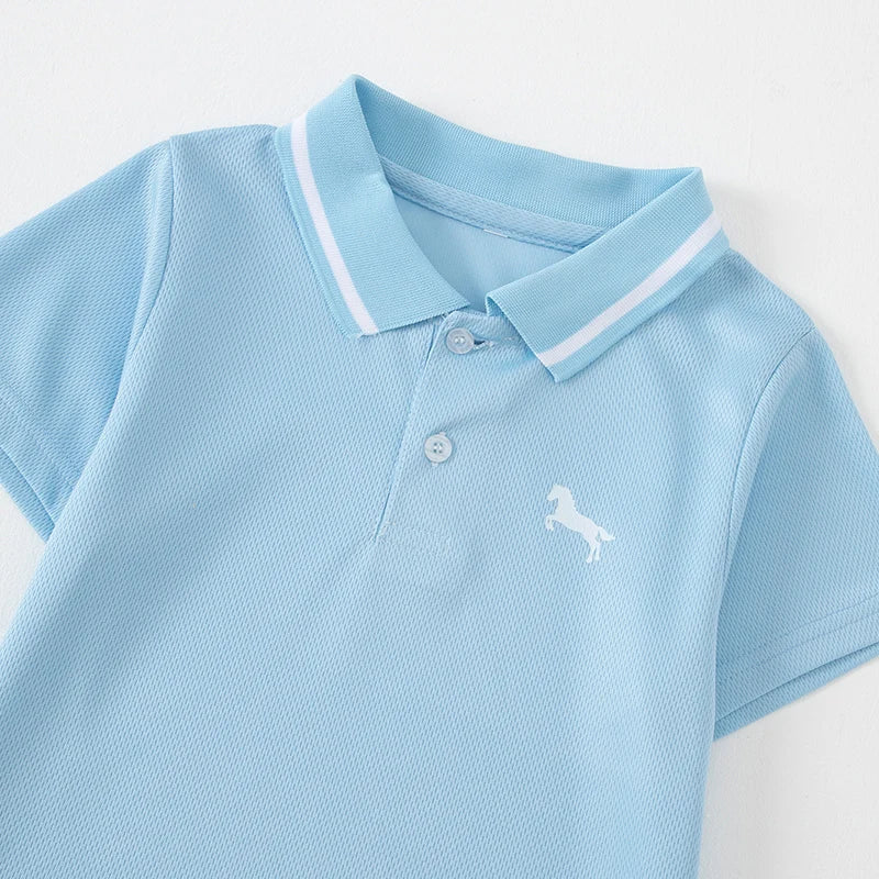 2-piece Summer Children's Casual Suit For Boys Cool Polo Short Sleeved Top Comfortable Solid Color Pocket Pants Trendy Clothing