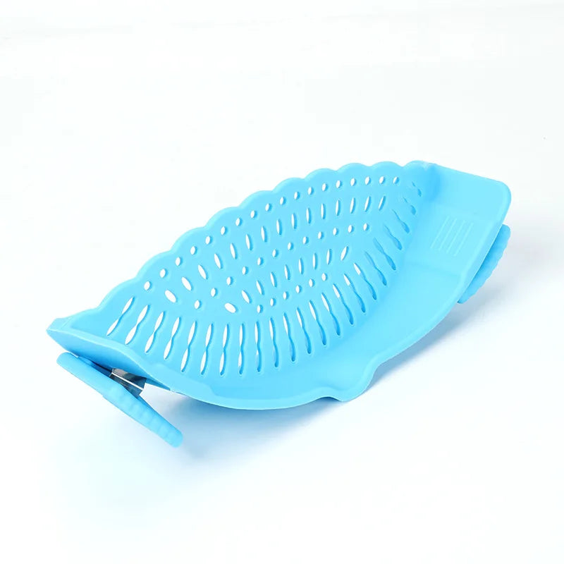 Silicone Strainer Clip-on Pan Pot Side Drainer Fruit Vegetable Noodle Drainage Filter Pour Baffle Colander Kitchen Gadgets