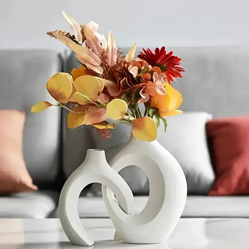 A Top-quality Plastic Vase Hollow Nordic Modern Vase Modern Home Decor Living Room Bookshelf Place Vases