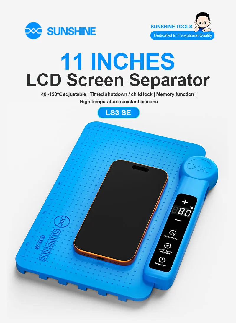 SUNSHINE LS3 SE 11Inch LCD Screen Separator 40-120℃ Heating Plate with Auto Shutdown For Phone LCD Screen Separator Repair Tool