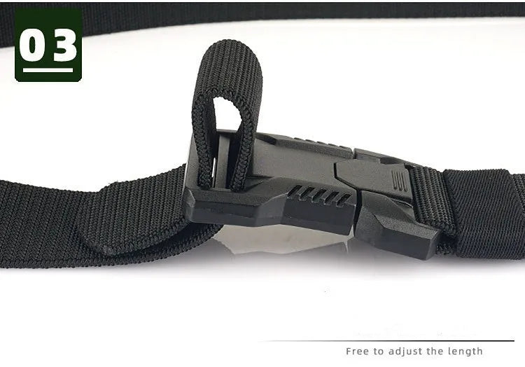 1pc Lightweight Tactical Quick-Release Buckle Belt Workwear Wear-resistant Outdoor Commuting Military Training Pants Belt
