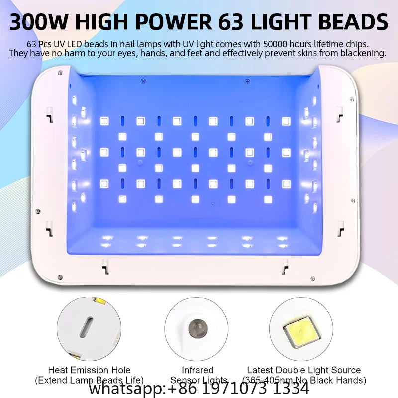 UV LED Lamp for Press On Quick-drying Nail Dryer With Hand Pillow Wear Nail Drying Lamp Foldable for Curing All Gel Nail Polish