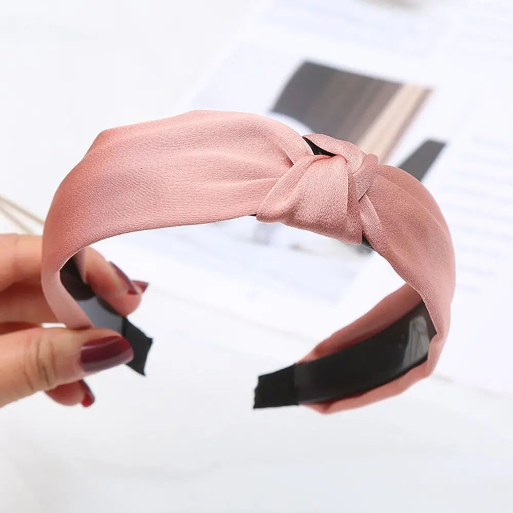 Women Girls Wide Top Knot Hair Bands Headdress Solid Color Cloth Headband Bezel Girls Hairband Hair Hoop Female Hair Accessories