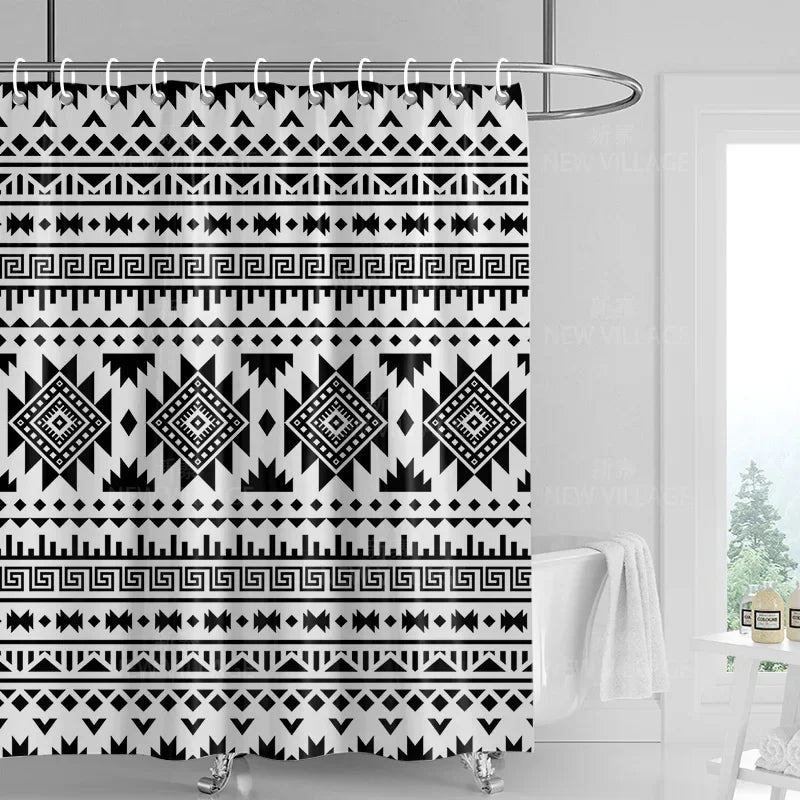 Home decoration shower curtains bathroom waterproof curtain fabric Living Room Modern Nordic Modern geometric pattern simple