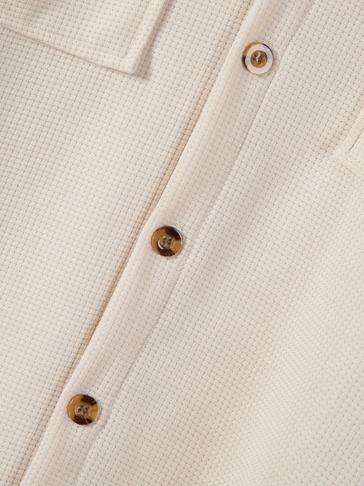 Mens Casual Waffle Texture Button Up Shirt Long Sleeve Lapel Collar Pocketed Shacket Fashion Oversized Blouse for Men