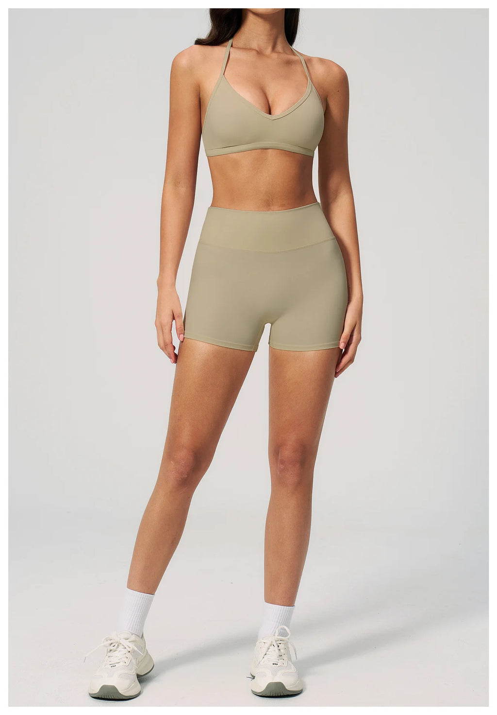 2 Pieces Yoga Set Women Tracksuit Backless Halter Tops High Waist Shorts Gym Suits Fitness Sportswear Workout Sets Athletic Wear