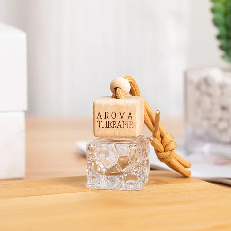 Pack Car Ornament Air Freshener Perfume Square Cap Empty Bottle Scent Essential Oil Diffuser Pendant