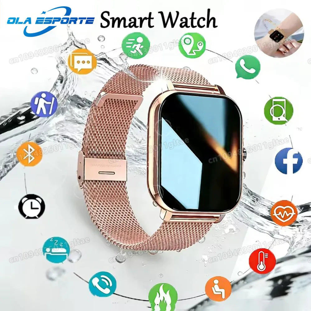 New Smart Watch Android Phone 1.44''Inch Color Screen Bluetooth Call Blood Oxygen/Pressure Monitoring Smart Watch Women Men HT30