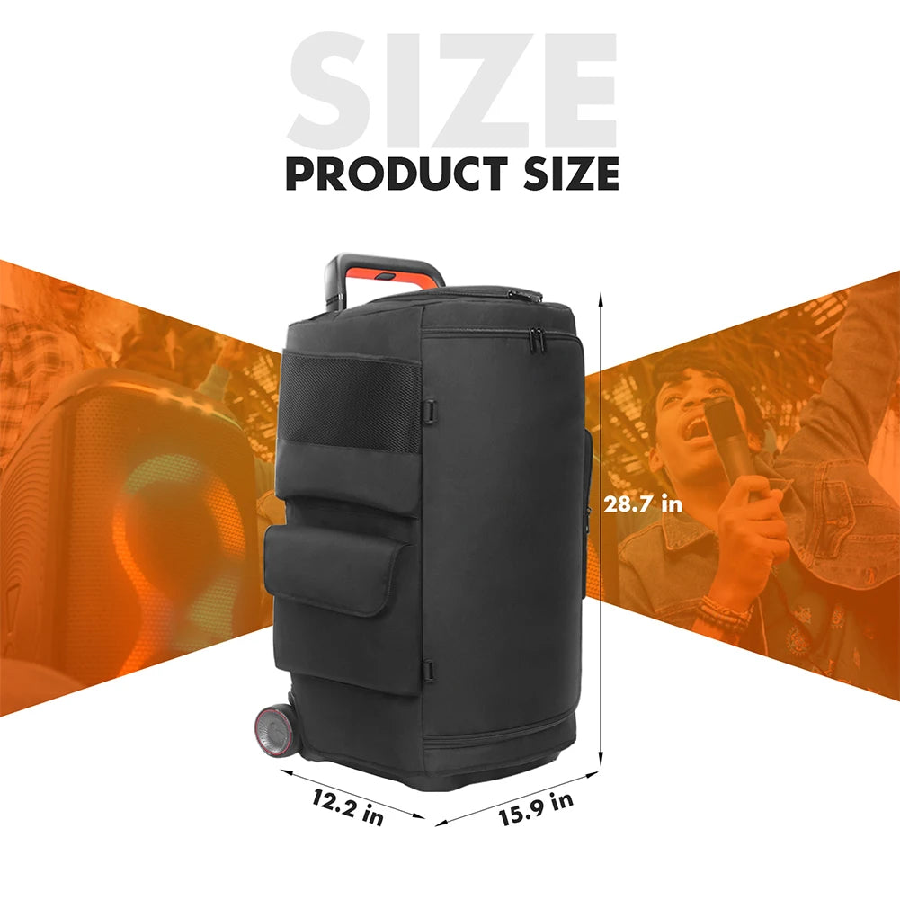 Portable Speaker Dust Case w/ Mic Pocket Double-Sided Speaker Storage Bag Wear Resist for JBL PARTYBOX 720/520/110/310/320 Cover