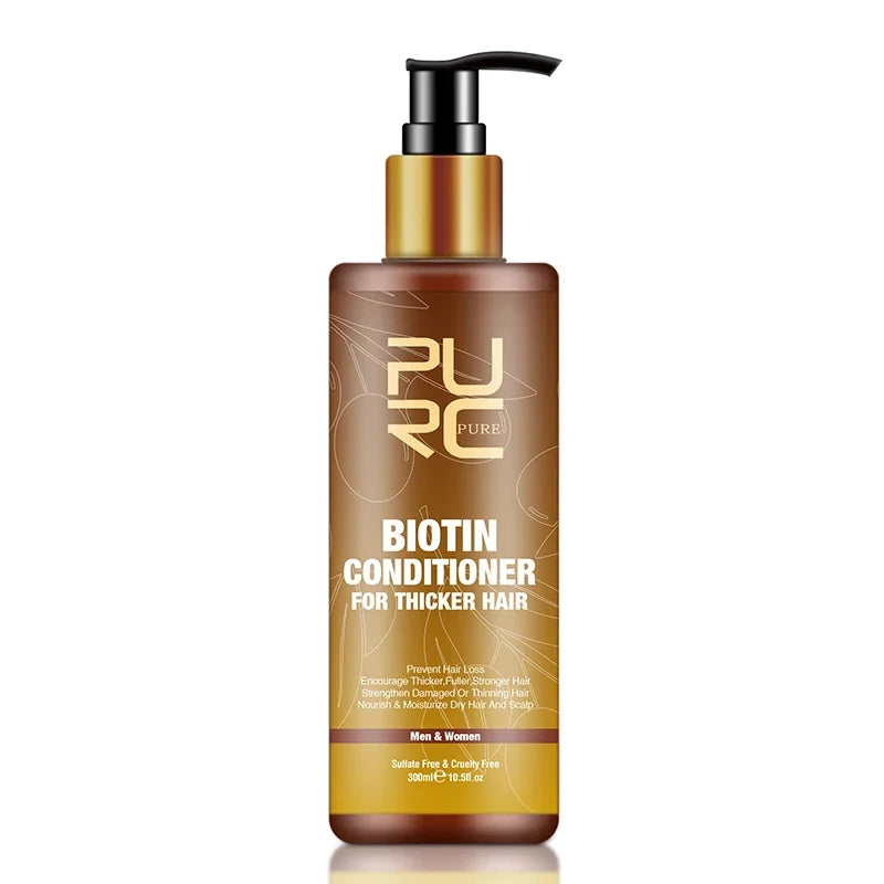 PURC Smoothing Hair Scalp Treatment Hair Shampoo Biotin Hair Oil and Conditioner Set for Men Women Hair Care