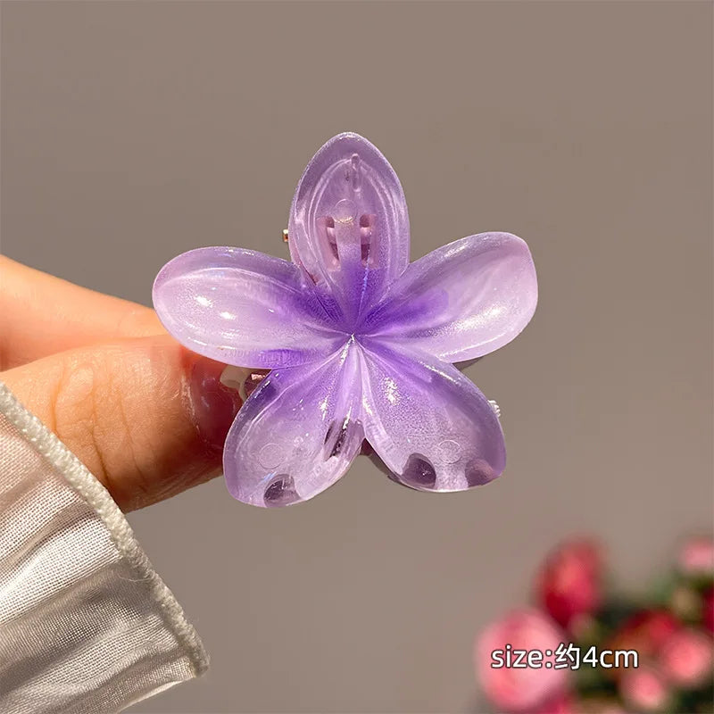 Plumeria Hair Clips Flower Hair Claw Clip Trendy HairClips Korean Hair Accessories For Girls