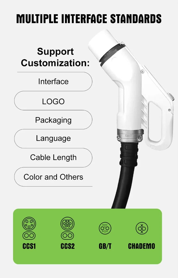 Commercial DC Fast EV Charger 60-240KW, High Power EV Charging Station, Quick Charge, Public & Private Use, Electric Vehicle