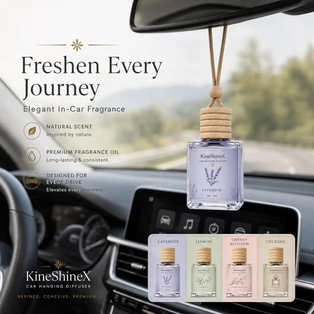 Car Air Freshener Long Lasting Hanging Perfume Bottle Wooden Cap Essential Oil Diffuser Safe Auto Rearview Mirror Pendant