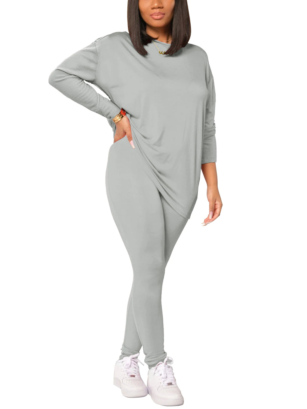 Spring and summer women's two-piece set long sleeved pants sportswear yoga clothes casual suit suitable for summer and autumn