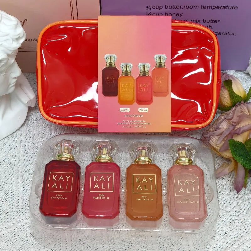 KAYALI 4*10ml Perfume Gift Set Unisex Eau De Parfum Long Lasting Fruity Floral Sweet Luxury Mini Fragrance Collection Scents